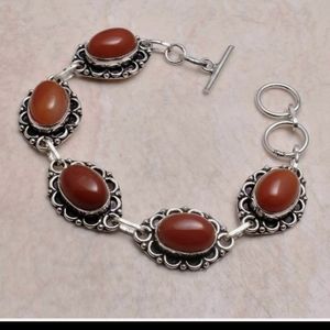 New carnelian sterling silver bracelet
